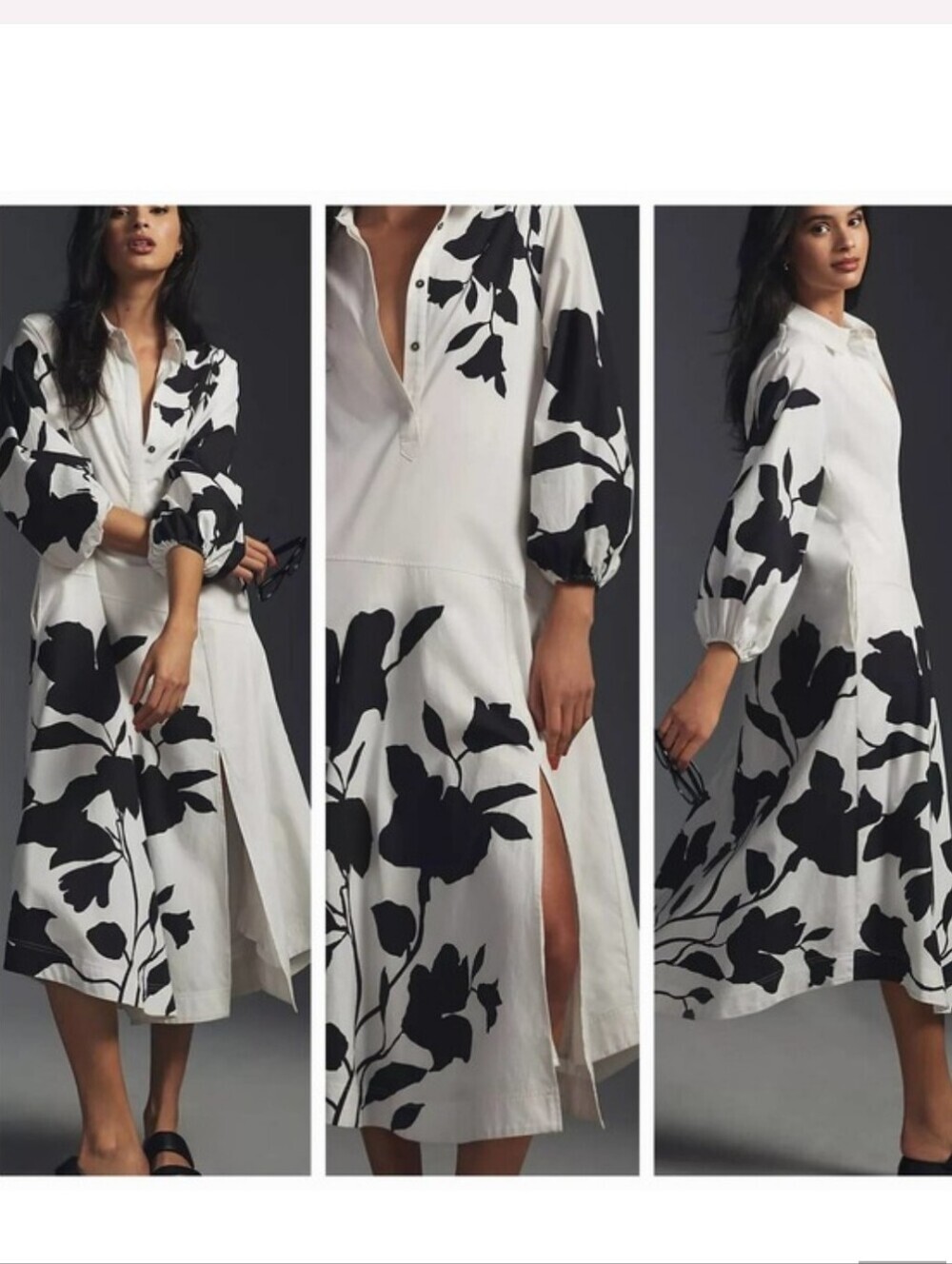 Anthropologie Maeve Jo Faulkner Button-Front Asymmetrical Dress XSmall NWOT